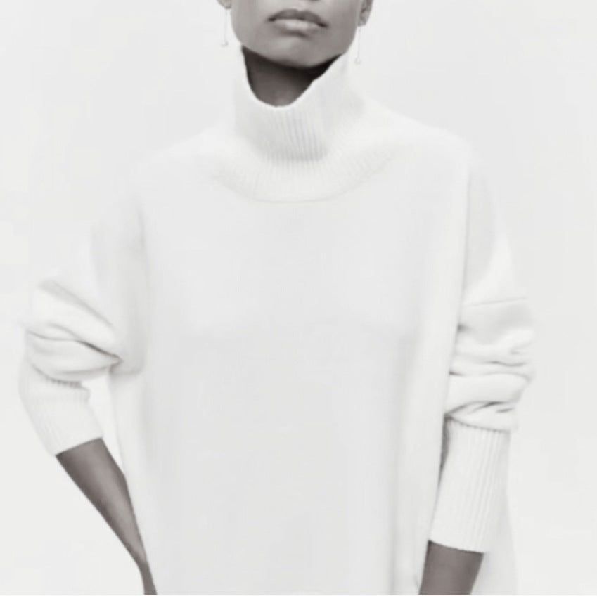 Damen Modischer Rollkragenpullover aus weichem Material EB