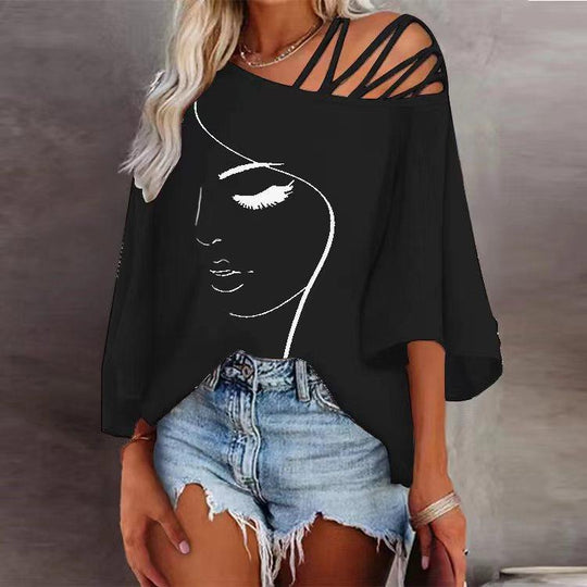 Damen Oversized T-Shirt mit grafischem Design EB