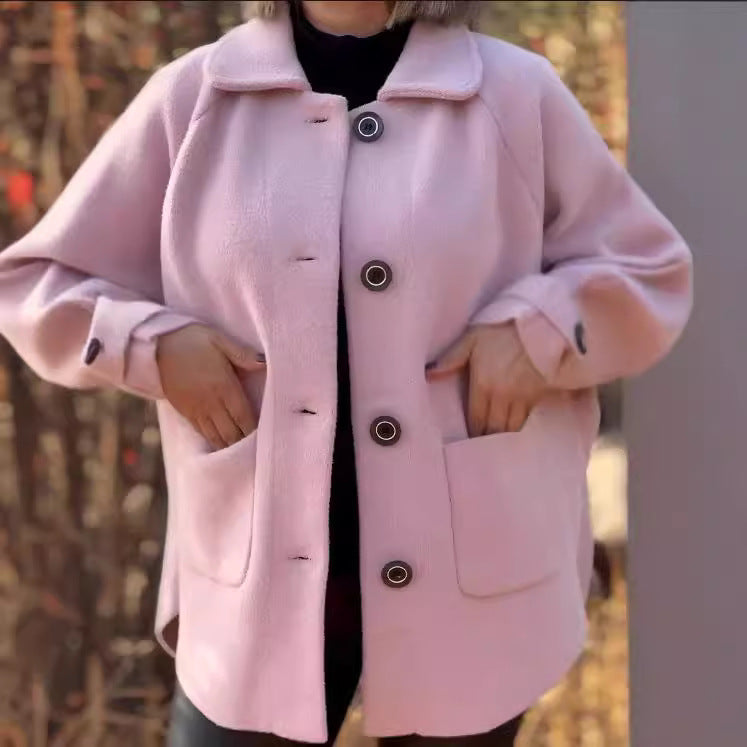Damen Übergangsjacke mit großem Kragen und praktischen Taschen EB