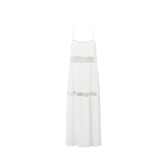 Damen Transparentes Maxikleid mit verspielten 3D-Punktdetails EB