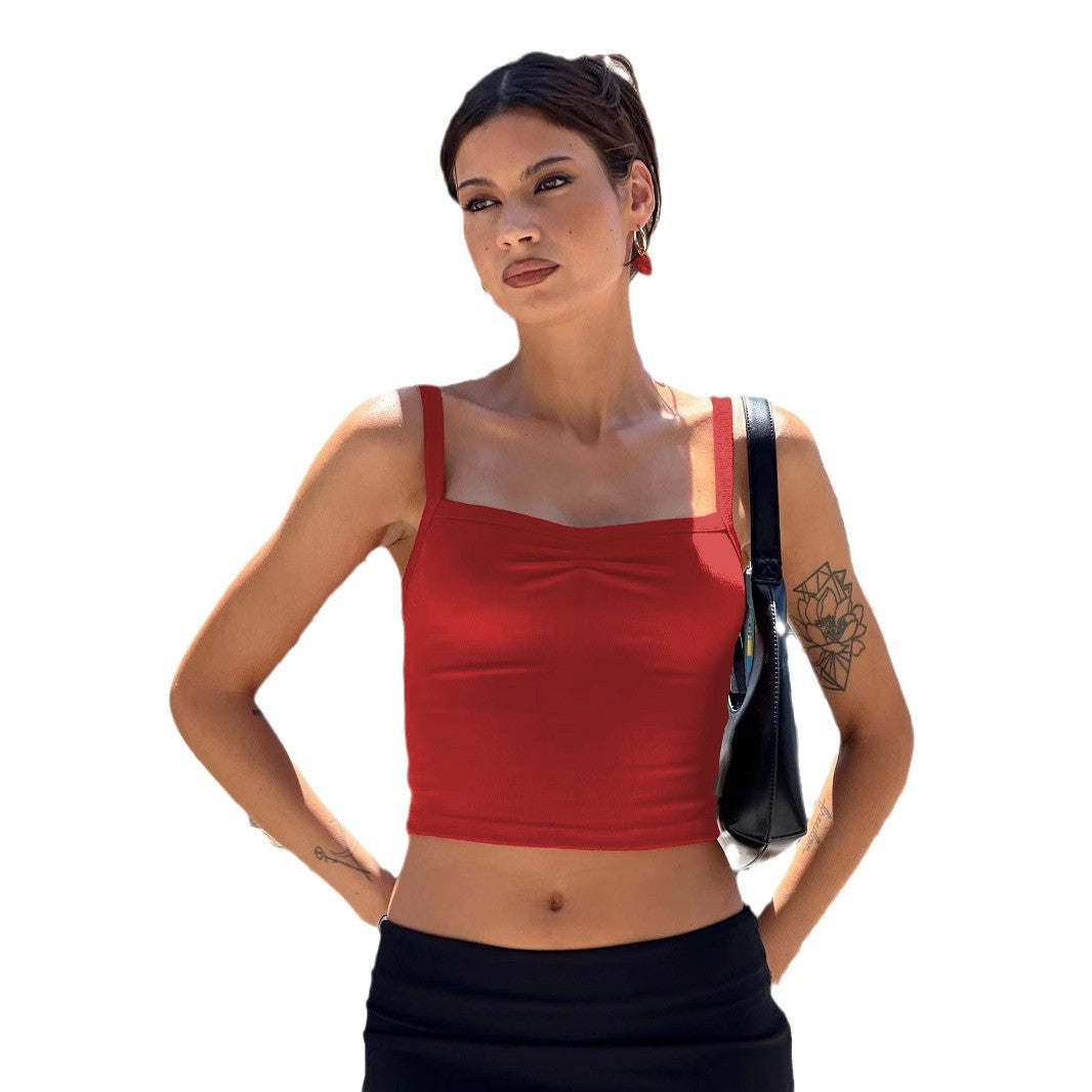 Damen Enganliegendes Cropped Top mit Spaghetti-Trägern EB
