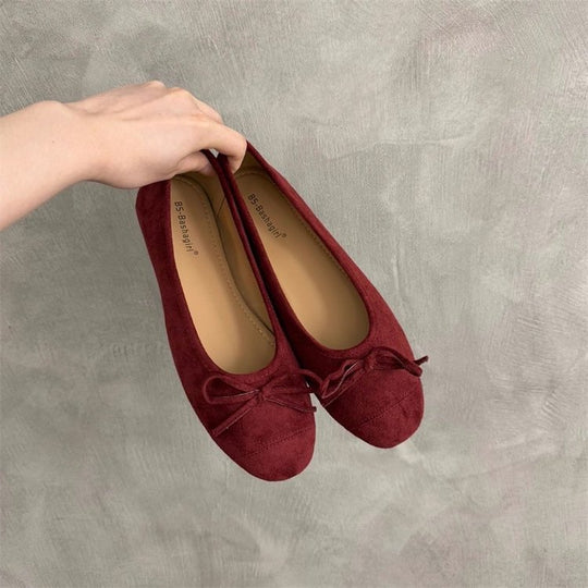 Damen Ballerina-Schuhe mit modischer Schleifenverzierung und komfortablem Fußbett EB