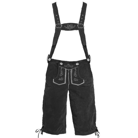 Herren nan traditionelle Trachtenlederhose mit verstellbaren Trägern und Trachtenhut EB
