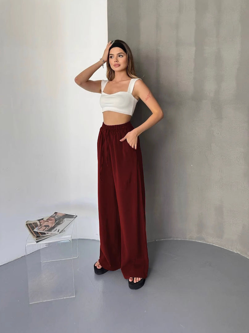 Damen Elegante und fließende Palazzo-Hose EB