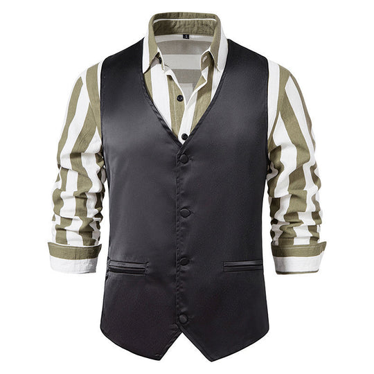 Herren elegante Anzugsweste mit modernem Schnitt und praktischen Taschen EB