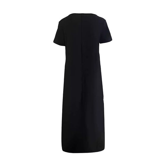 Damen Oversized T-Shirt-Kleid mit grafischem Druck und praktischen Taschen EB