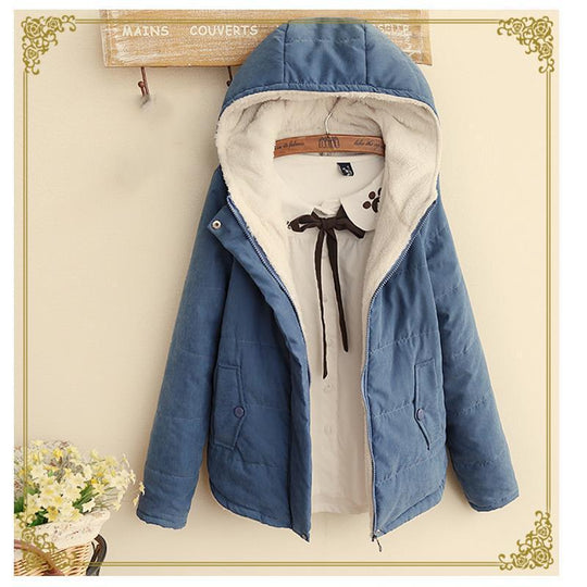 Damen gesteppte Kapuzenjacke mit kuscheligem Futter und praktischen Taschen EB