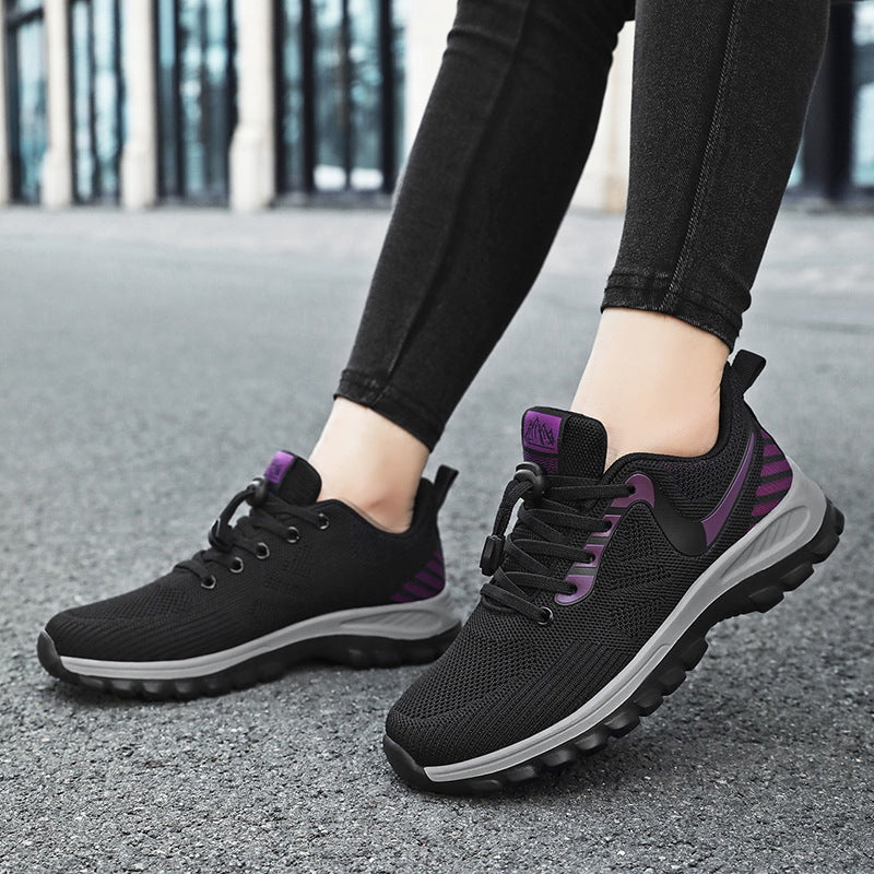 Damen atmungsaktive Laufschuhe mit elastischem Schnellschnürsystem EB