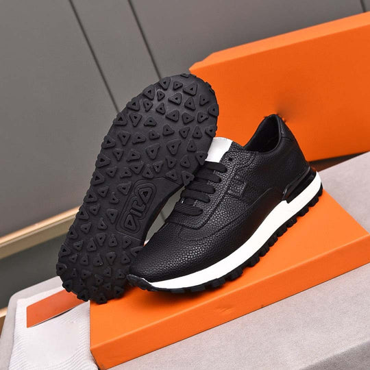 Damen Sportliche Sneakers aus hochwertigem Leder mit rutschfester Laufsohle EB