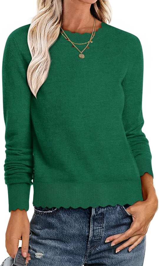 Damen Sweater mit Wellenkante EB