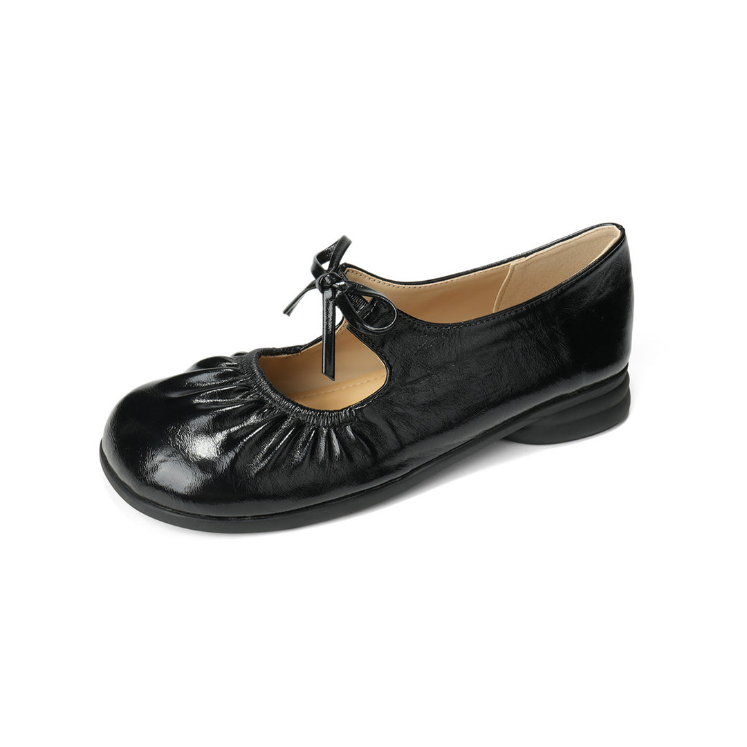 Damen Ballerinas mit elegantem Faltendesign und praktischem Schnürdetail EB