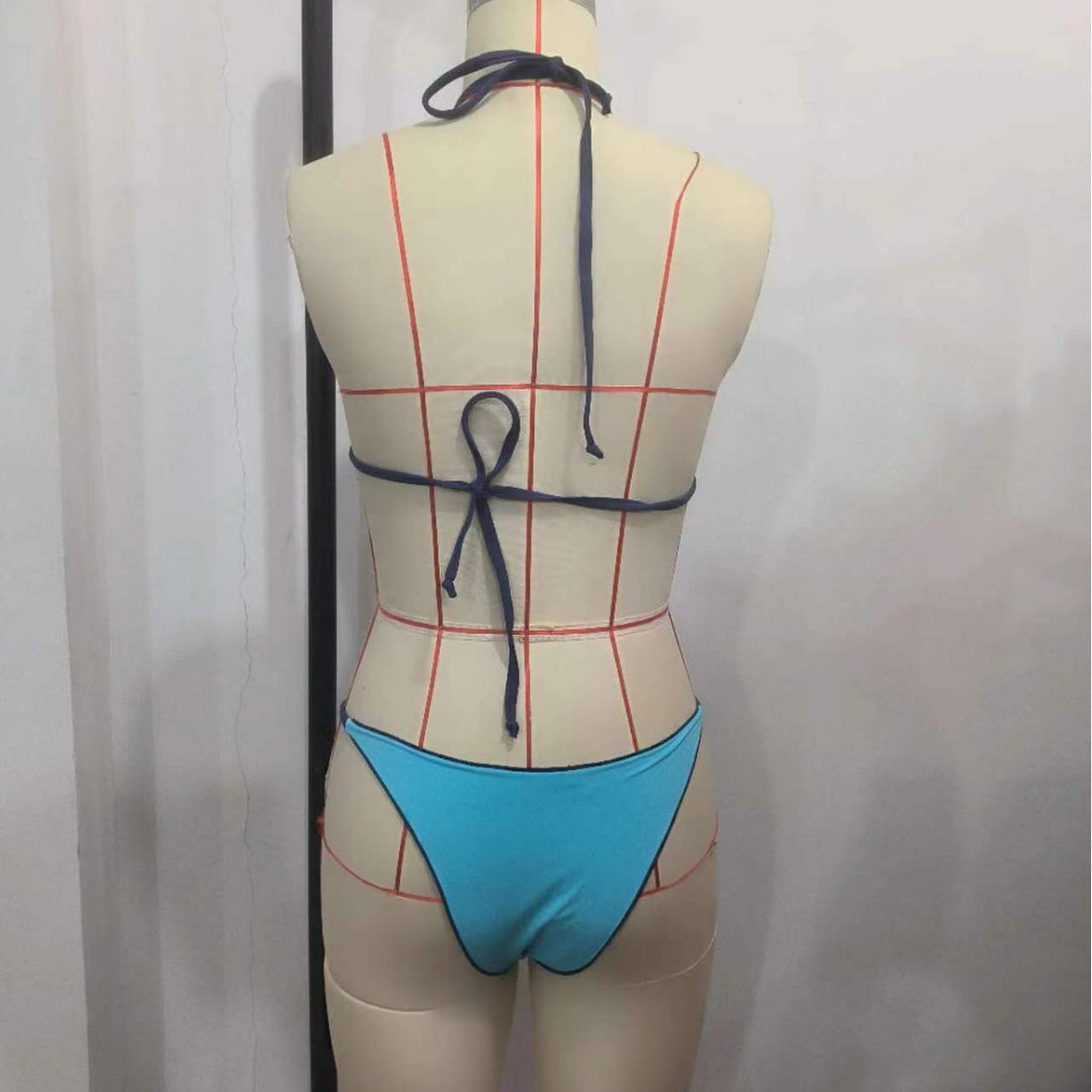 Damen Triangel-Bikini-Set mit geometrischem Design EB