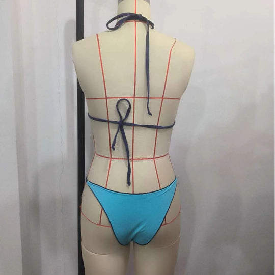 Damen Triangel-Bikini-Set mit geometrischem Design EB