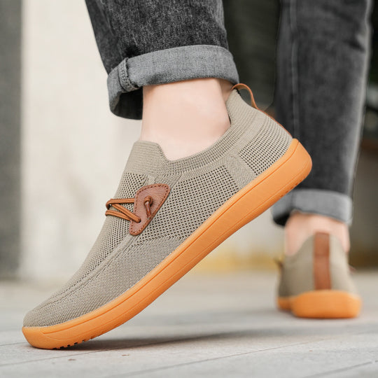 Herren gestrickter Mokassin-Slipper mit elastischem Schaft, Zierösen und stoßdämpfender Flexsohle EB