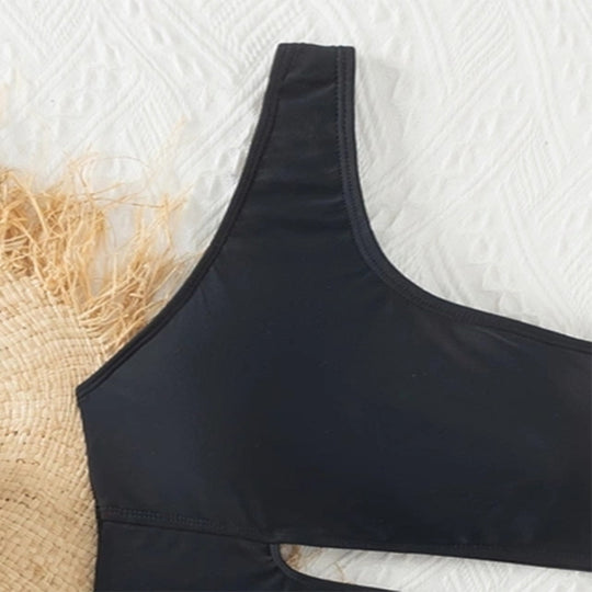 Damen Einseitiger Badeanzug mit modischen Cut-Outs EB