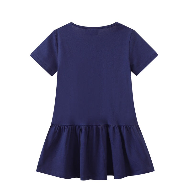 Mädchen T-Shirt Kleid mit zauberhaftem Einhornmotiv EB
