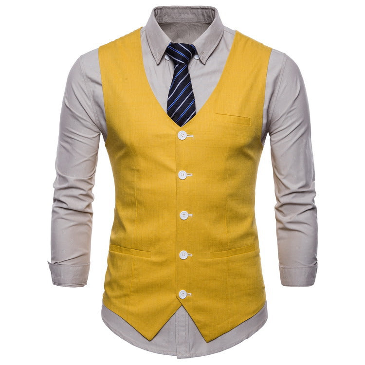 Herren elegante Anzugweste mit praktischen Taschen und detailliertem Design EB