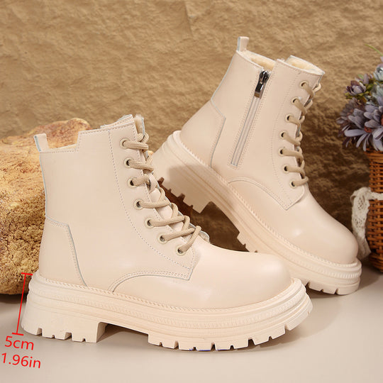 Damen Schnürboots mit robustem Profil und modischem Reißverschluss EB