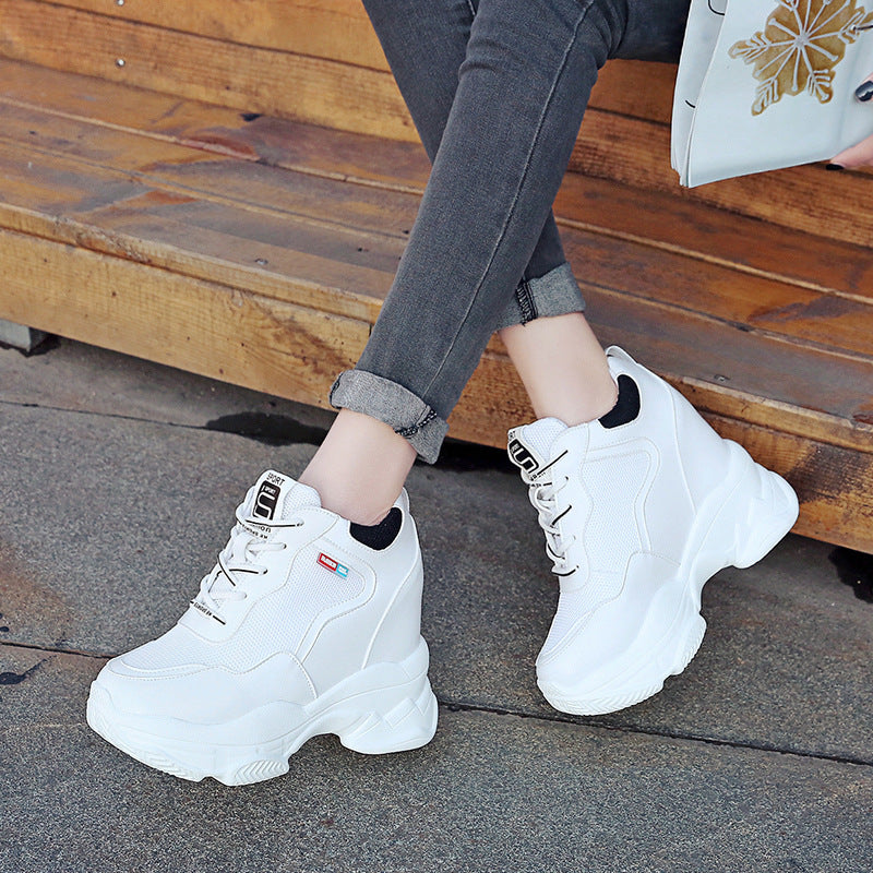 Damen Sportliche Hochfront Sneakers mit atmungsaktiver Oberflächenstruktur und dämpfender Sohle EB