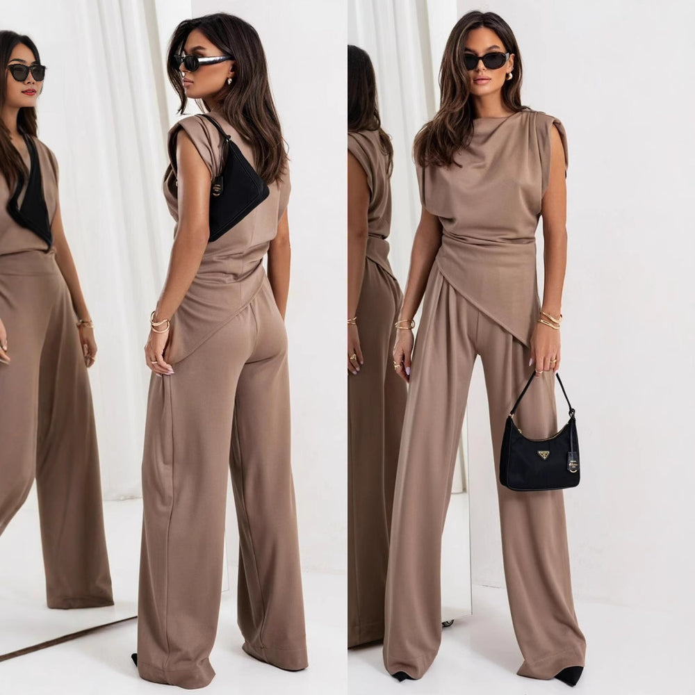 Damen eleganter Jumpsuit mit asymmetrischem Schnitt und hochmodernem Design EB