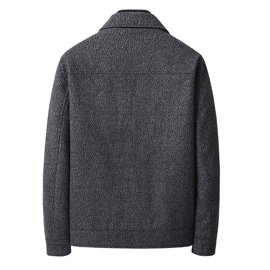 Herren Elegante strukturierte Übergangsjacke mit Hemdkragen und weich gefüttertem Innenfutter EB