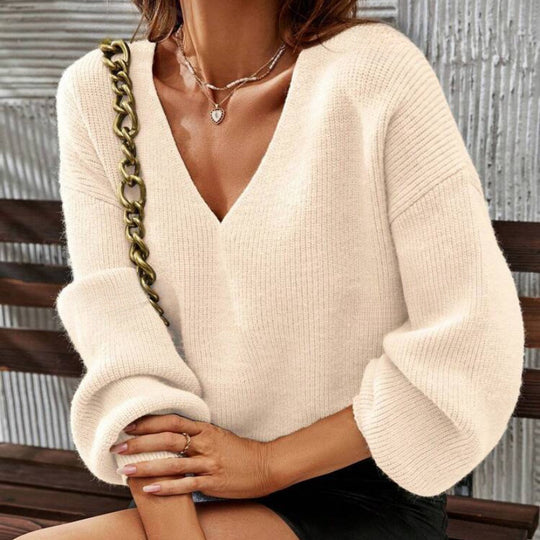 Damen V-Ausschnitt Pullover EB