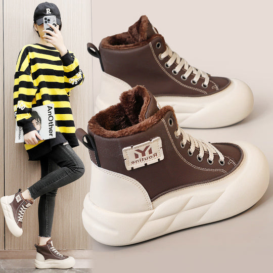Damen modische Höhen-Sneaker mit weichem Futter und elastischer Sohle EB