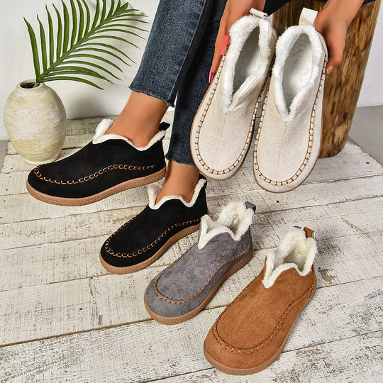 Damen bequeme und warme Freizeit-Slipper mit Innenfutter EB