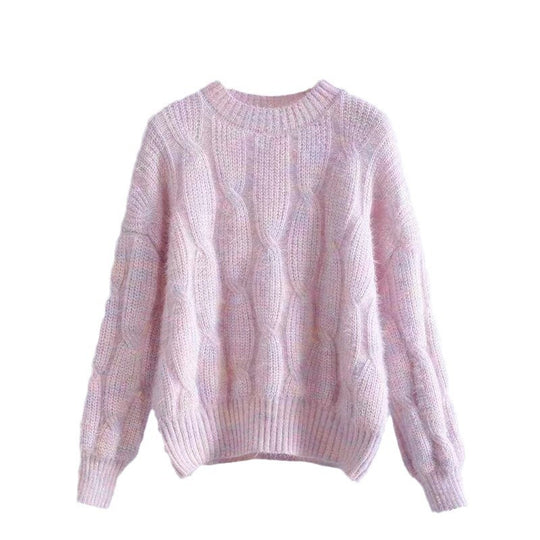 Damen Grobstrickpullover mit innovativem Wellenmuster EB
