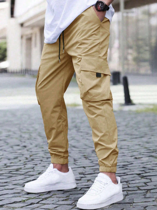 Herren nan technische Travel-Joggerhose mit integriertem Sicherheitsfach elastischem Tunnelzugbund und wasserabweisender Beschichtung EB