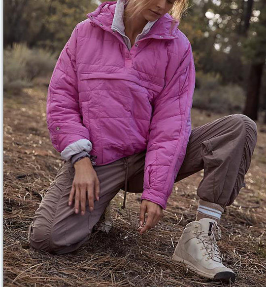 Damen lässige Winterjacke mit Steppdesign und Kragen EB