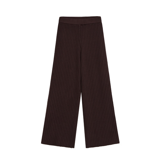 Damen weite Gummibund-Hose mit eleganten Streifen EB