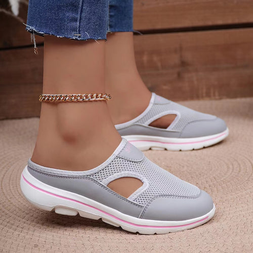 Damen atmungsaktive Freizeitschuhe mit offenem Fersenbereich und rutschfester Sohle EB