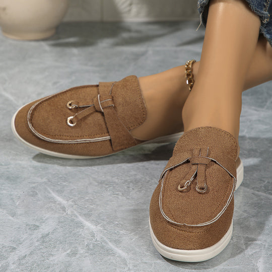 Damen Mokassin-Pantoletten mit elegantem Design und hochwertiger Oberflächenstruktur EB