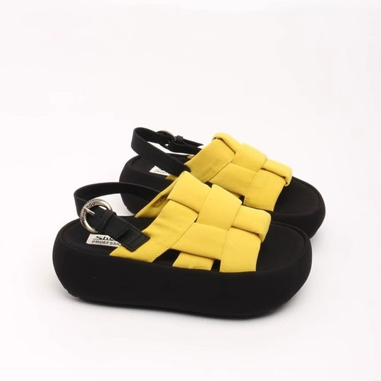 Damen modische Plateau-Sandalen mit elegantem Kreuzriemen und komfortablem Fußbett EB
