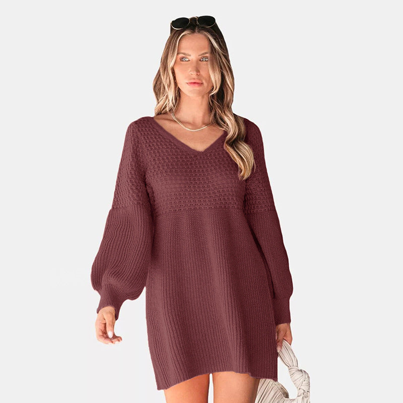 Damen Off-Shoulder Strickkleid EB