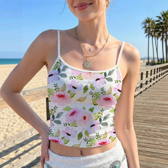 Damen Crop-Top mit buntem Mandala-Design EB