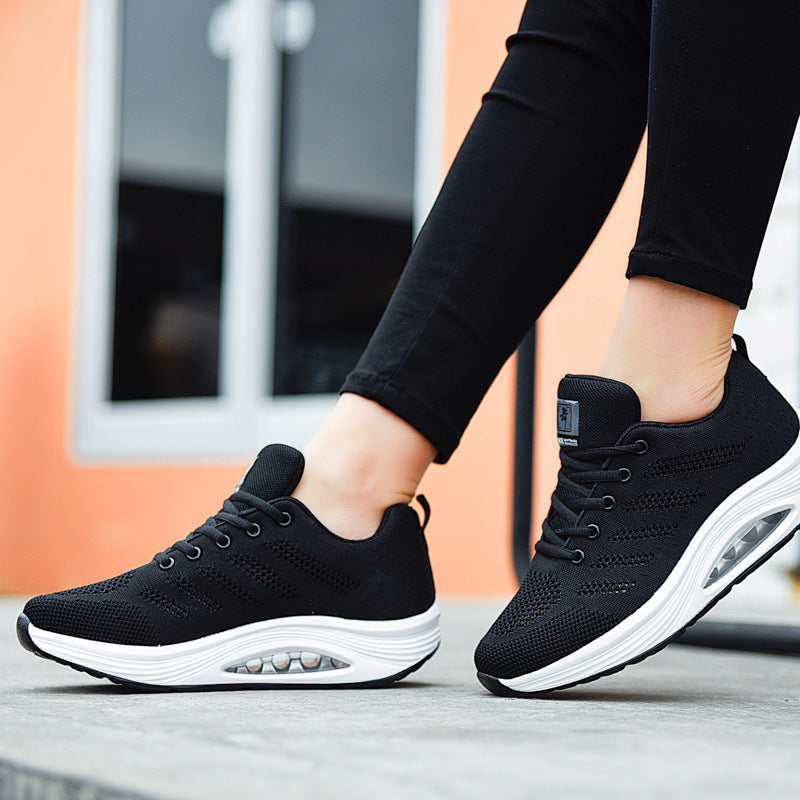Damen nan atmungsaktiver Strick-Gehkomfort-Sneaker mit integrierter Luftfederung und ergonomischer Rockersohle EB