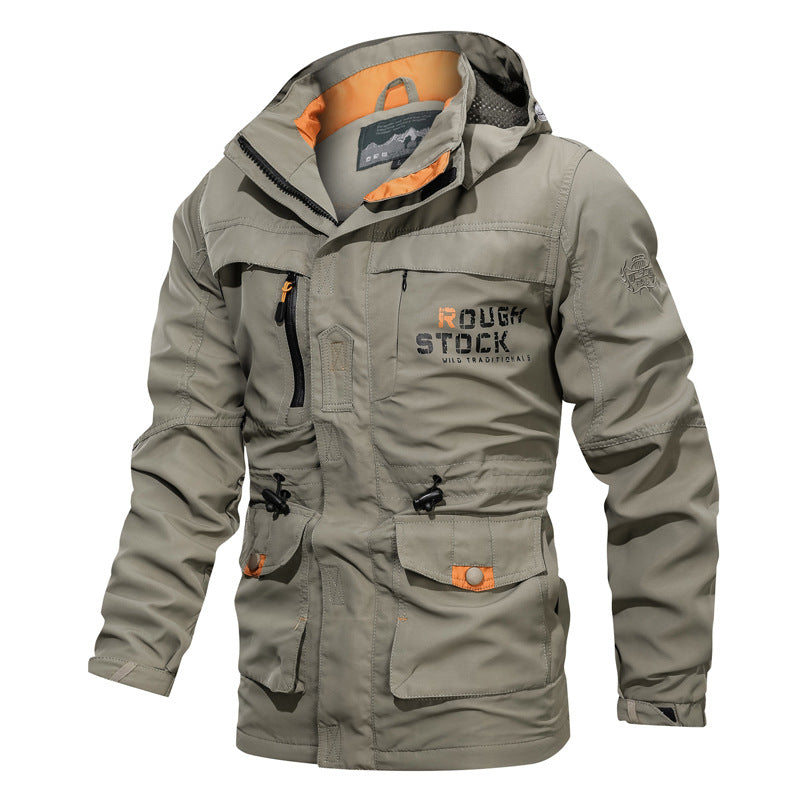 Herren nan wasserfeste und winddichte Outdoorparka mit abnehmbarer Kapuze EB