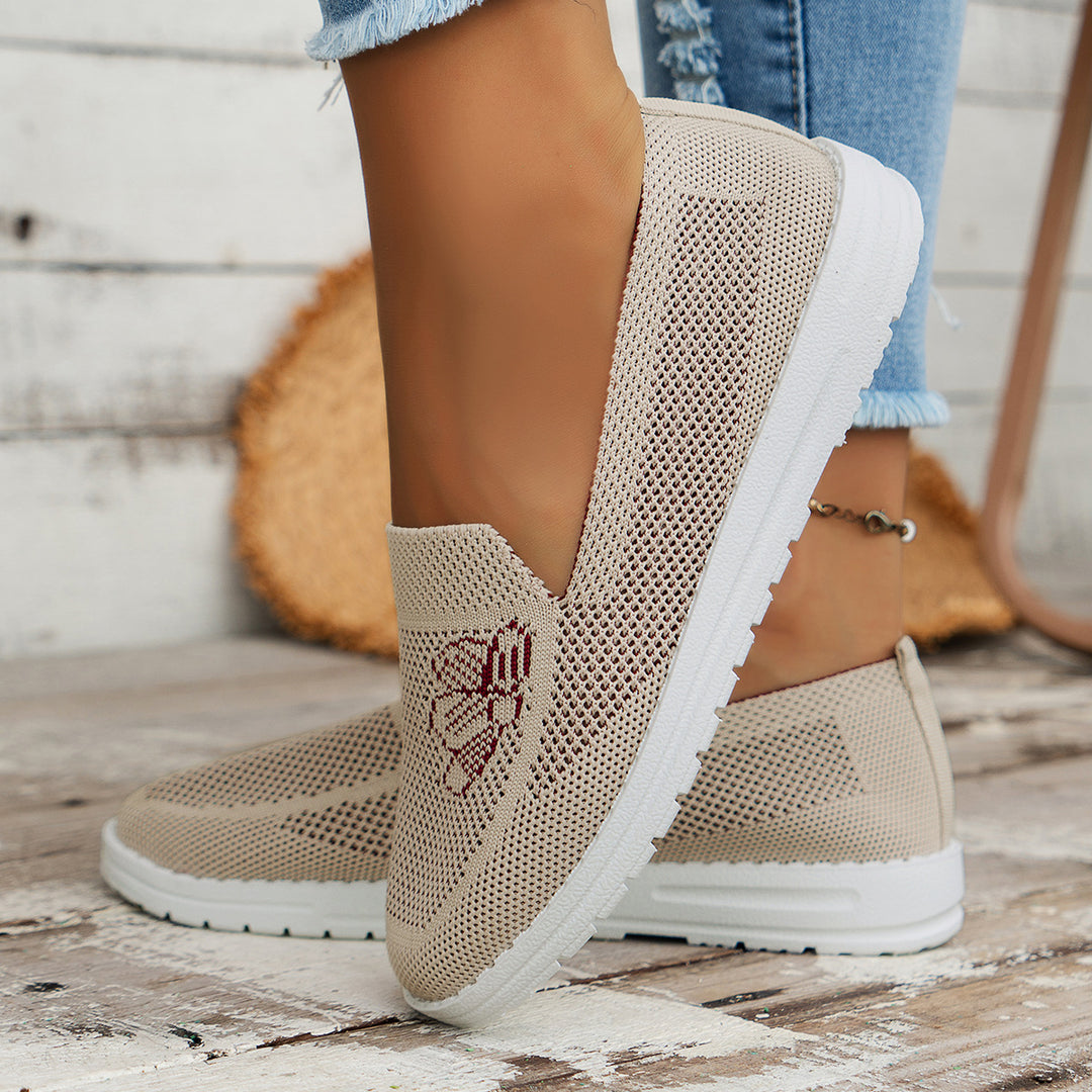 Damen luftige Slip-On Sneakers mit atmungsaktiver Struktur EB