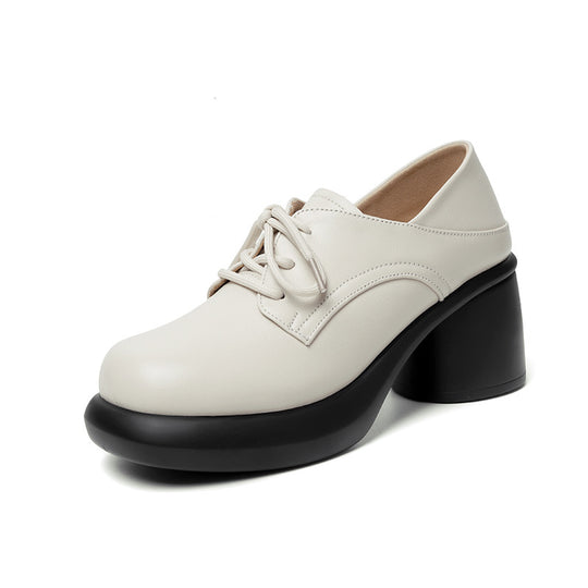 Damen Retro Schnürschuhe mit bequemer Plateausohle EB