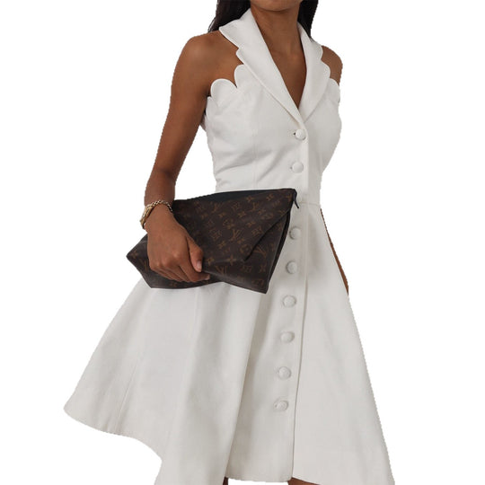 Damen Kleid mit schickem Kragen und Knopfdetails EB