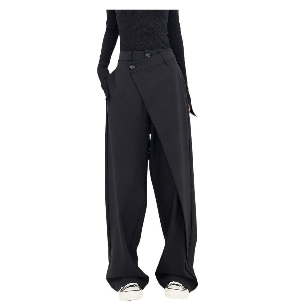 Damen elegante weit geschnittene Palazzo-Hose mit asymmetrischen Schnittdetails EB