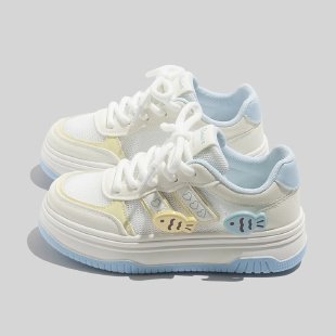 Damen modische Sneaker mit nautischem Fischdesign und gepolsterter Sohle EB