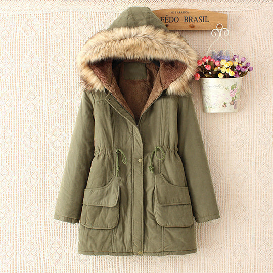 Damen gesteppte Übergangsjacke mit faux Pelzkragen und praktischen Taschen EB