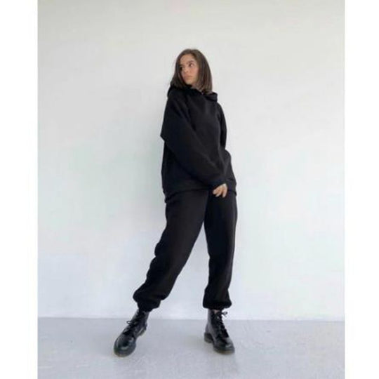 Damen lässiger Kapuzenpullover und Jogginghose Set EB