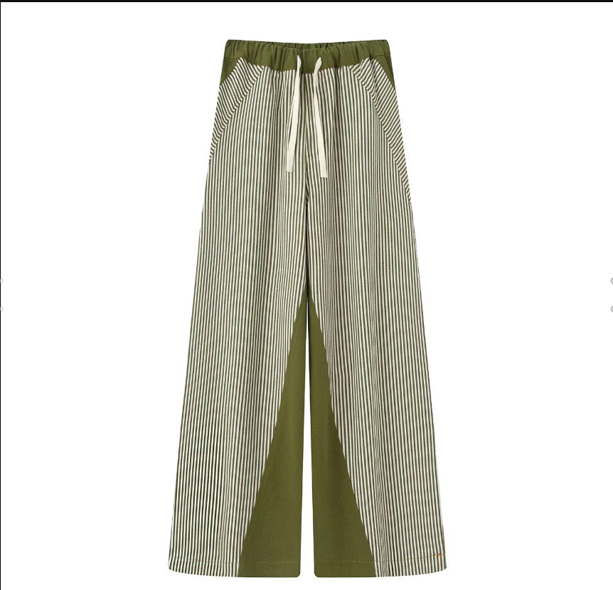 Damen Elegante und lässige Palazzohose mit gestreiftem Design EB