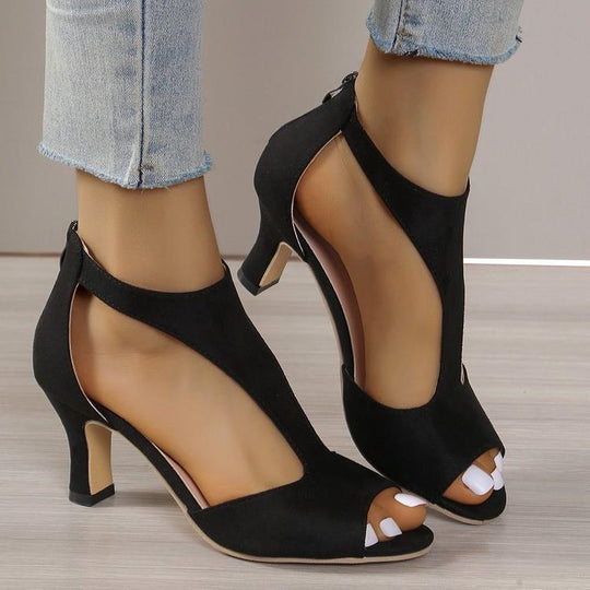 Damen Peep-Toe-Heels mit elegantem Riemendesign EB