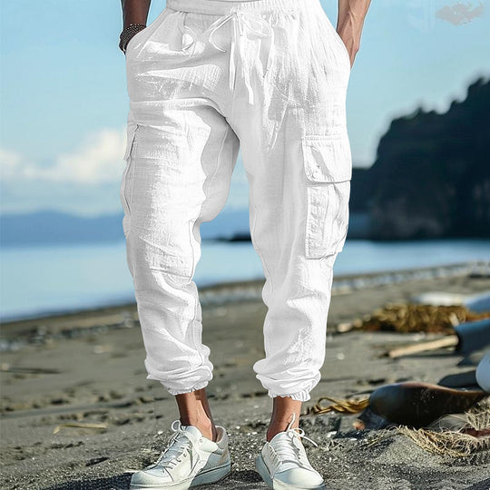 Herren nan lässige Cargo-Jogginghose mit elastischem Bund und großzügigen Seitentaschen EB