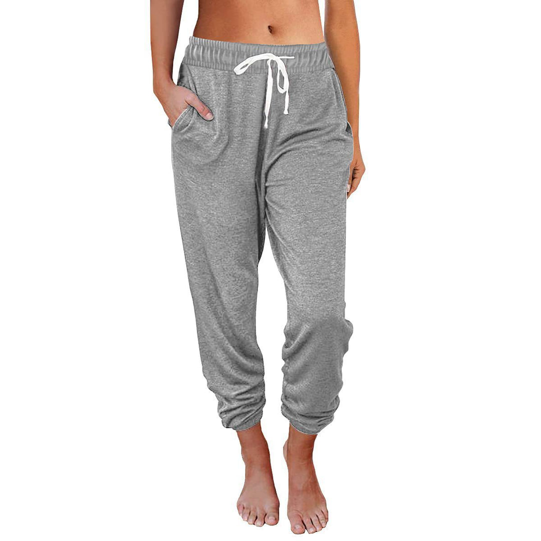 Damen bequeme Sweatpants mit Kordelzug und praktischen Taschen EB